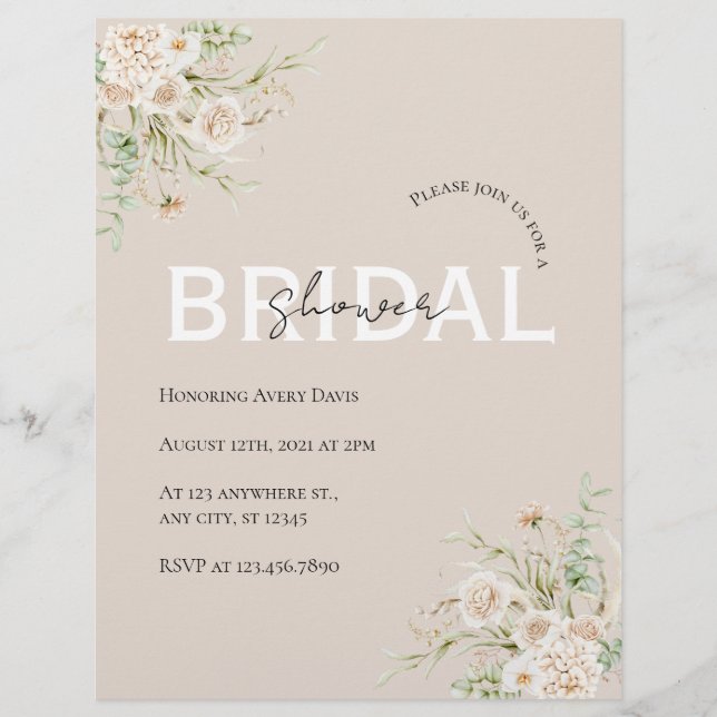 Elegantes Brautparty Letterhead Briefbogen (Vorderseite)