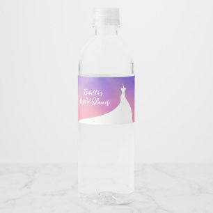 Elegantes Brautparty lila Wasserfarbe Wasserflaschenetikett