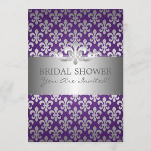 Elegantes Brautparty Lilie Lila Einladung