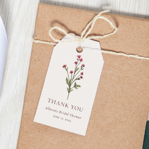 Elegantes Brautparty mit Blumenrosa und Grün Geschenkanhänger