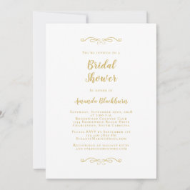 Elegantes Brautparty Moderne Script Hochzeiten Gol Einladung