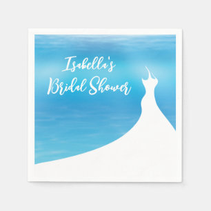 Elegantes Brautparty Napkin blaue Aquarellfarbe Serviette
