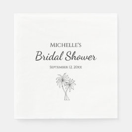 Elegantes Brautparty Palmen Bäume Moderne Tropisch Serviette