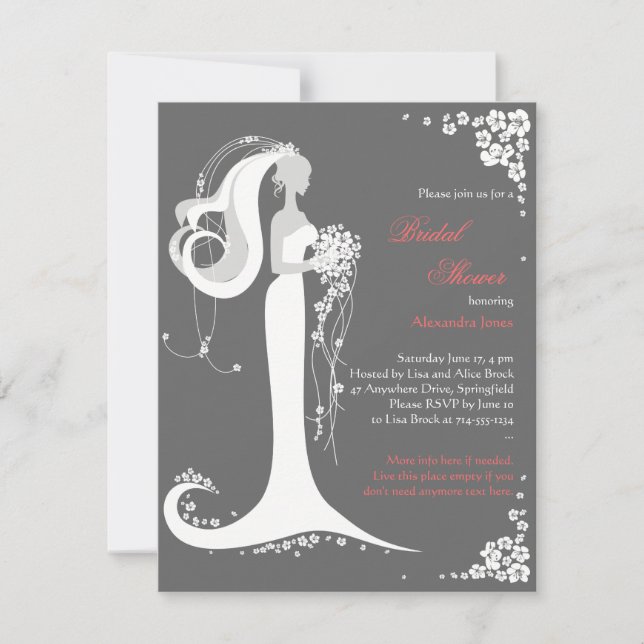 Elegantes Brautparty Party Ankündigung (Vorderseite)