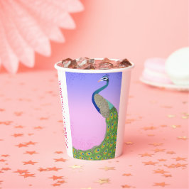 Elegantes Brautparty Peacock-Thema Pappbecher