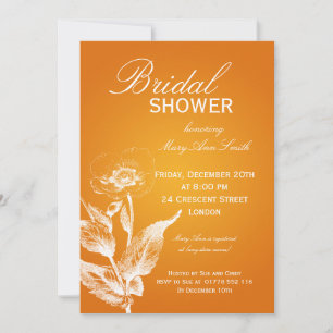 Elegantes Brautparty Poppy Orange Einladung
