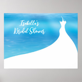 Elegantes Brautparty Poster Blau