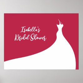 Elegantes Brautparty Poster viva magenta