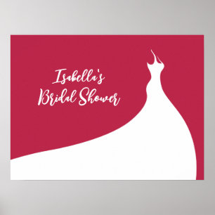 Elegantes Brautparty Poster viva magenta