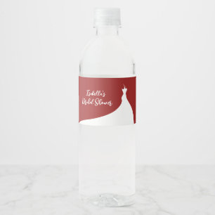 Elegantes Brautparty Rotes Wasser Flasche Etikett