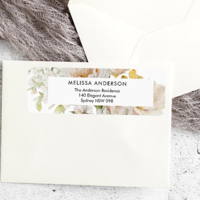 Elegantes Brautparty Rücksendeadresse-Label (Von Creator hochgeladen)