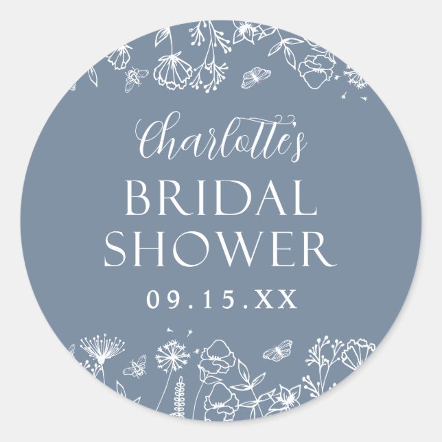 Elegantes Brautparty Runder Aufkleber (Vorderseite)