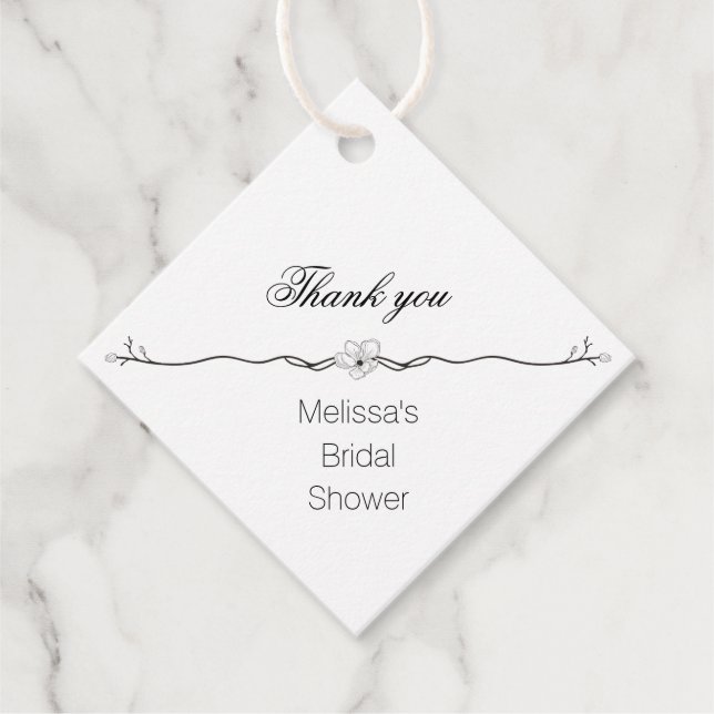 Elegantes Brautparty Vielen Dank Geschenkanhänger (Vorderseite)