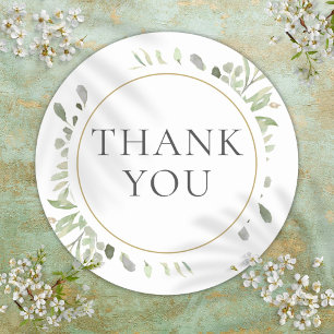 Elegantes Brautparty Watercolor Grüne Runder Aufkleber