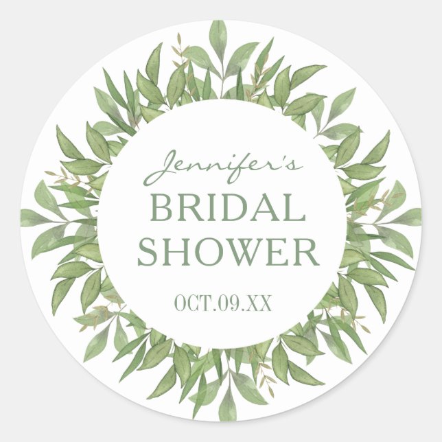 Elegantes Brautparty Watercolor Runder Aufkleber (Vorderseite)