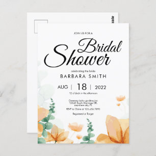 Elegantes Brautparty Wildblume Postkarte