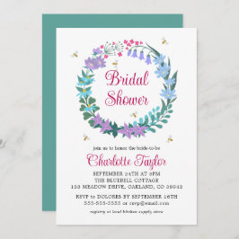 Elegantes Brautparty Wildblumen Garland Einladung