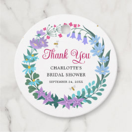 Elegantes Brautparty Wildblumen Garland Geschenkanhänger