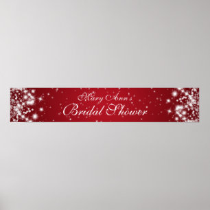 Elegantes Brautparty Winter Sparkle Rot Poster