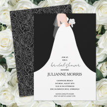 Elegantes Bride Black and White Brautparty