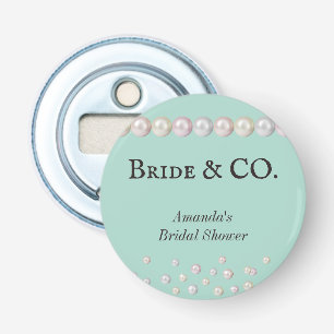 Elegantes Bride & Co Aquamarines Blue Pearl Brautp Flaschenöffner