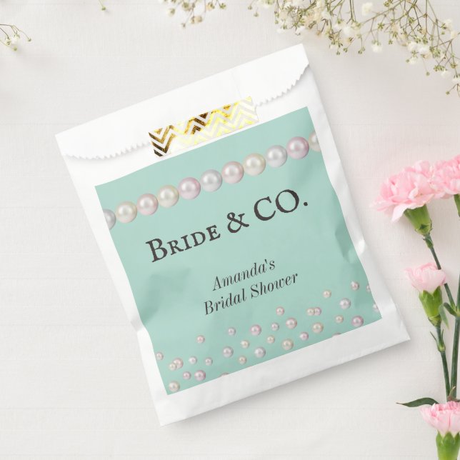 Elegantes Bride & Co Aquamarines Blue Pearl Brautp Geschenktütchen (Versiegelt)