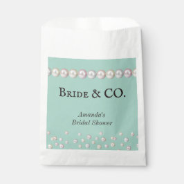 Elegantes Bride & Co Aquamarines Blue Pearl Brautp Geschenktütchen