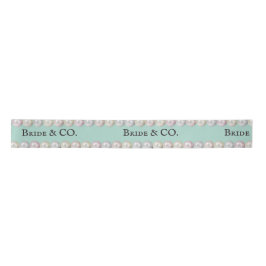 Elegantes Bride & Co Aquamarines Blue Pearl Brautp Satinband