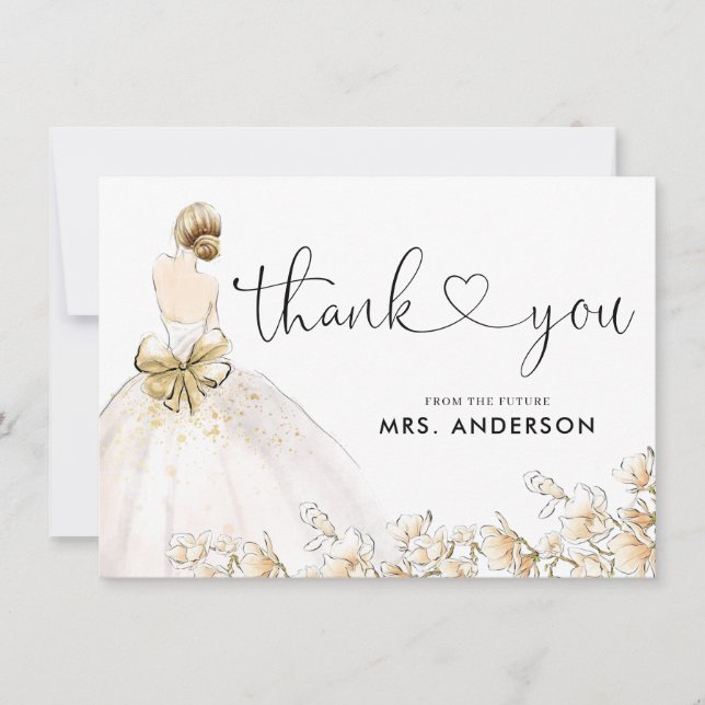 Elegantes Bride Gown Dress Gold Floral Brautparty (Vorderseite)