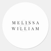 Elegantes Bride Groom Names Typografy Sticker Sieg