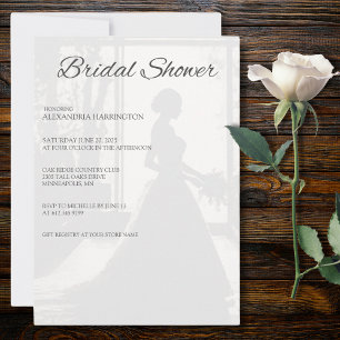Elegantes Bride Silhouette Brautparty Einladung