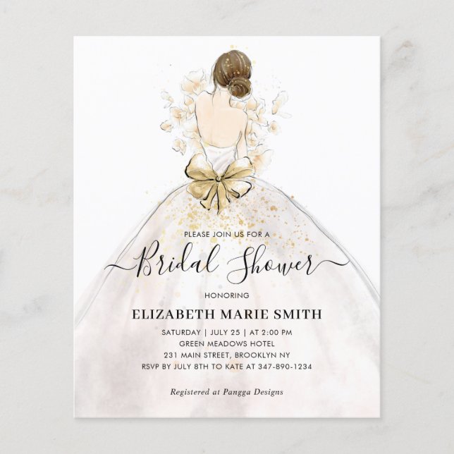 Elegantes Bride Wedding Gown Dress Brautparty (Vorderseite)