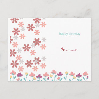 Elegantes Briefpapier mit Kirschblüten und Herzen Postkarte