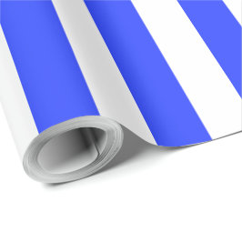 Elegantes Bright Royal Blue Striping Muster Geschenkpapier