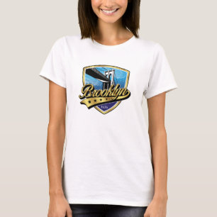 Elegantes Brooklyn Swoosh Logo Design T-Shirt