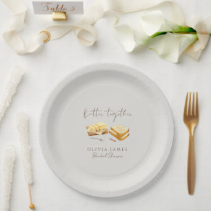 Elegantes Brot und Butter Brautparty Pappteller