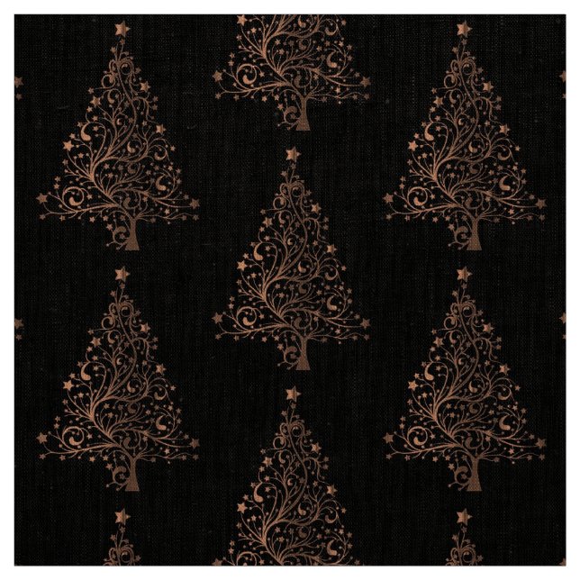 Elegantes Brown Copper Weihnachtsbaummuster Stoff (Muster)