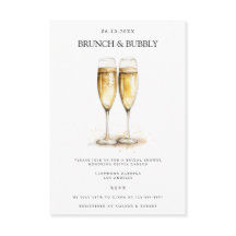 Elegantes Brunch & Bubbly Bridal Dusche Einladung