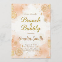 Elegantes Brunch- & Sekt-Einladung – Pfirsich