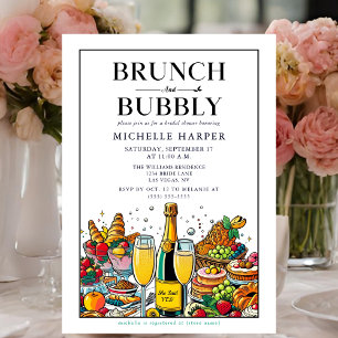 Elegantes Brunch und Bubbly Brautparty Einladung