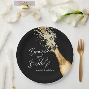 Elegantes Brunch und Bubbly Brautparty Pappteller