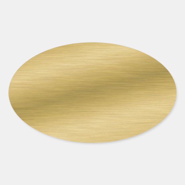 Elegantes Brushed Gold Ovaler Aufkleber (Vorderseite)