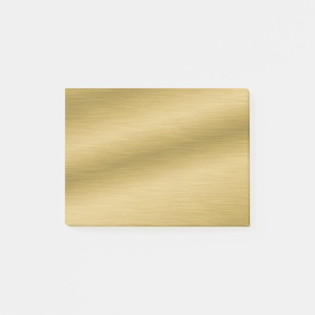 Elegantes Brushed Gold Post-it Klebezettel (Vorderseite)