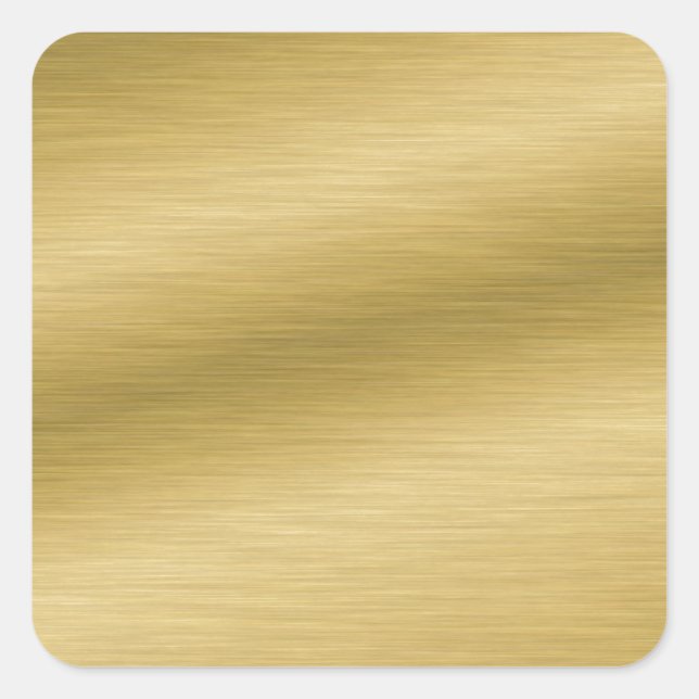 Elegantes Brushed Gold Quadratischer Aufkleber (Vorderseite)