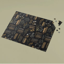Elegantes Buchdesign - Dark Academia - Vintages Bu Puzzle