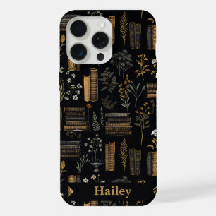 Elegantes Buchdesign - Dunkle Akademie - Vintage-B iPhone 15 Pro Max Hülle