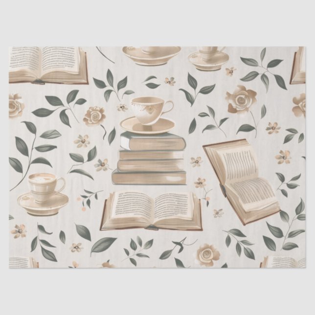 Elegantes Bücherlovers - Tissue Paper Seidenpapier (Vorderseite)