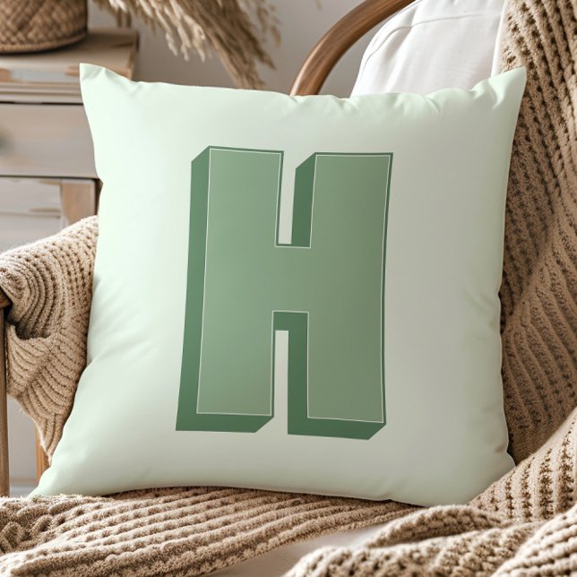 Elegantes Buchstaben-H-Monogramm personalisierte A Kissen (Von Creator hochgeladen)