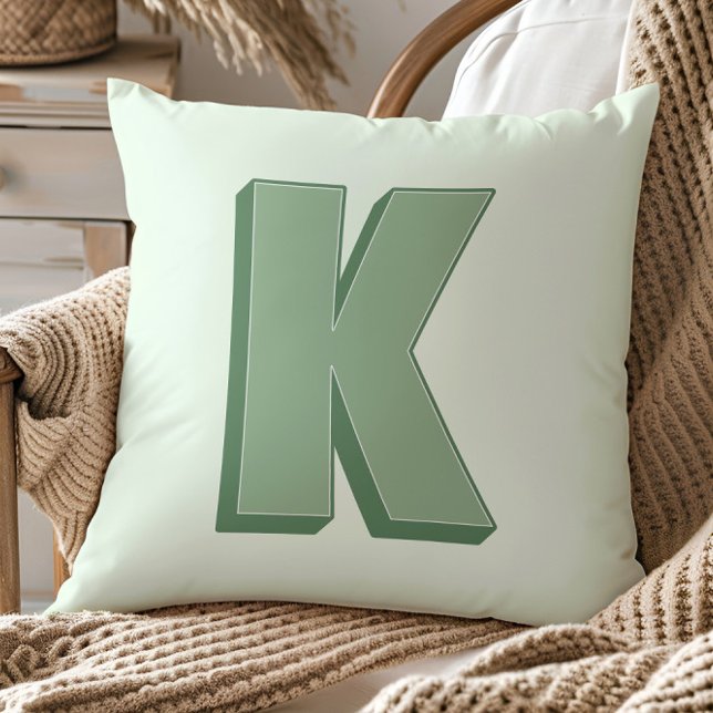 Elegantes Buchstaben-K-Monogramm personalisierte A Kissen (Von Creator hochgeladen)