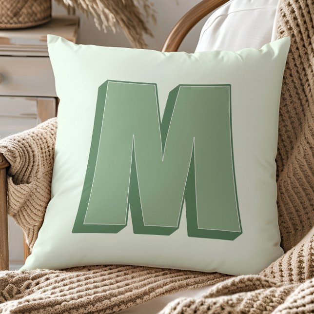 Elegantes Buchstaben-M-Monogramm personalisierte A Kissen (Von Creator hochgeladen)